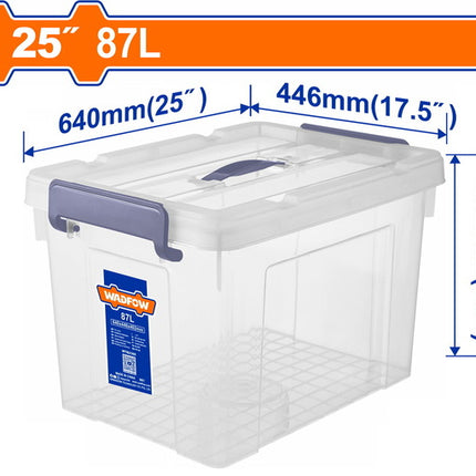 WTB2390Wadfow صندوق تخزين بلاستيكي WADFOW 25 بوصة 87 لتر