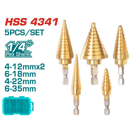 TACSD2051Total Toolsمجموعة مثقاب تدريجي من توتال 1/4" (TACSD2051)