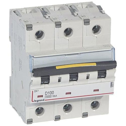 409507Legrandقاطع دائرة Legrand DX3 ثلاثي الأقطاب 100A منحنى D