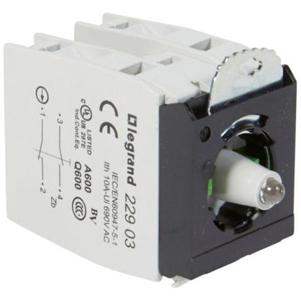 022991Legrandوحدة فرعية Osmoz مضاءة 2 NO/NC أحمر 230V