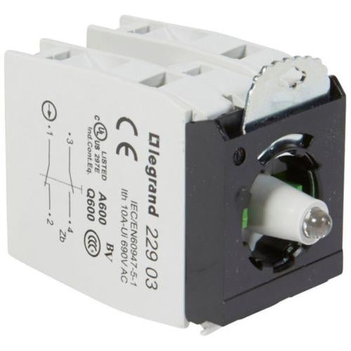 022991Legrandوحدة فرعية Osmoz مضاءة 2 NO/NC أحمر 230V