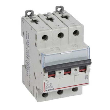 407858Legrandقاطع دائرة Legrand MCB DX3 6000A ثلاثي الأقطاب 13A منحنى C