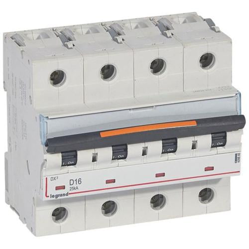 409846Legrandقاطع دارة ليجراند DX3 رباعي الأقطاب 16A منحنى D
