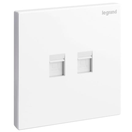 282463Legrandجاليون - مقبس RJ45 مزدوج بفئة 6 UTP أحادي الحائط أبيض