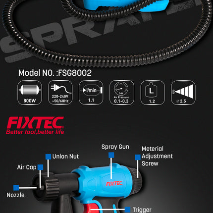 FSG8002Fixtecبندقية الرش الكهربائية FIXTEC بقوة 800 واط FSG8002