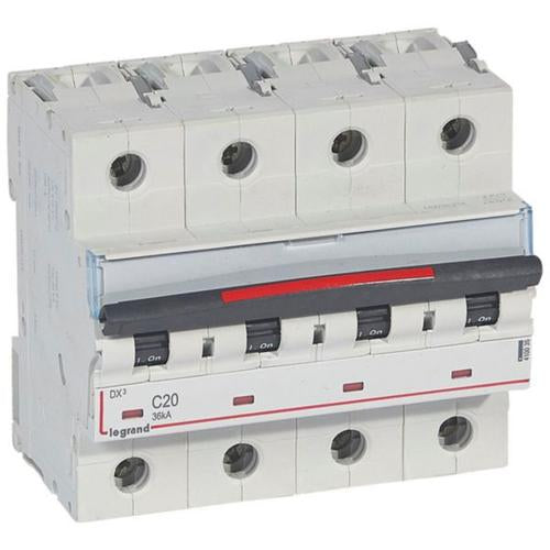 410035Legrandقاطع دارة ليجراند DX3 ثلاثي الأقطاب 20 أمبير منحنى C