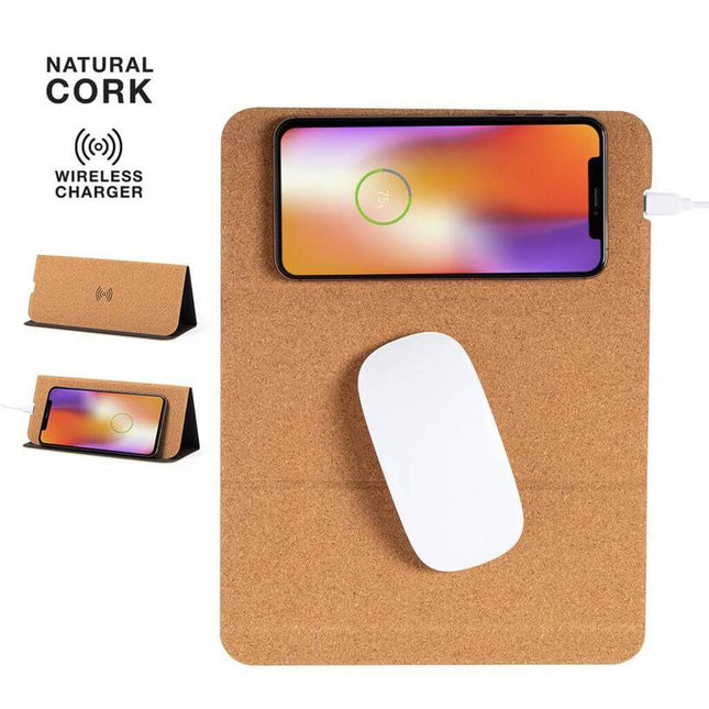 ITWC 1119Toolmart GiftsDEBNO - Giftology Cork Mouse Pad with 15W Wireless Charger