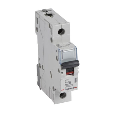 403436Legrandقاطع دائرة Legrand TX3 أحادي القطب 25A منحنى C بسعة 6000A