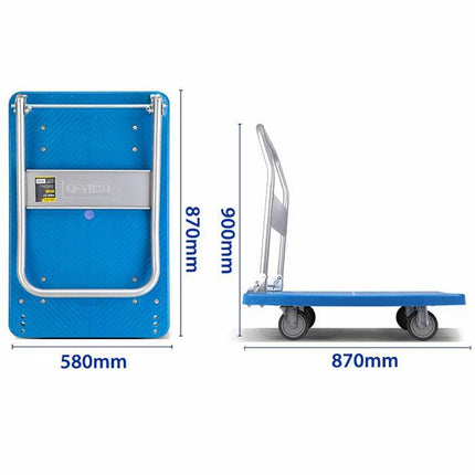 Deli Plastic Trolley Hand Truck Large 60 x 90cm 300kg , DL6112