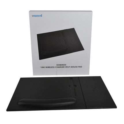 ITWC 1104Toolmart GiftsDOBERAN - @memorii 10W Wireless Charger PU Mouse Pad - Black