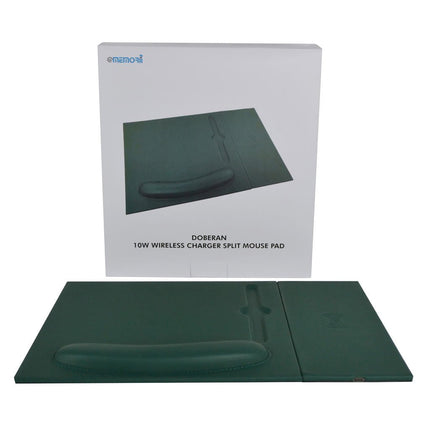 ITWC 1107Toolmart GiftsDOBERAN - @memorii 10W Wireless Charger PU Mouse Pad - Dark Green