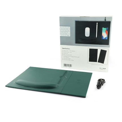 ITWC 1107Toolmart GiftsDOBERAN - @memorii 10W Wireless Charger PU Mouse Pad - Dark Green