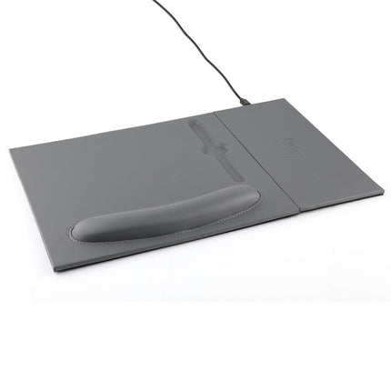 ITWC 1105Toolmart GiftsDOBERAN - @memorii 10W Wireless Charger PU Mouse Pad - Dark Grey