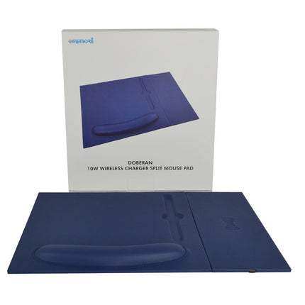 ITWC 1106Toolmart GiftsDOBERAN - @memorii 10W Wireless Charger PU Mouse Pad - Navy Blue