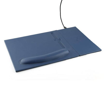 ITWC 1106Toolmart GiftsDOBERAN - @memorii 10W Wireless Charger PU Mouse Pad - Navy Blue