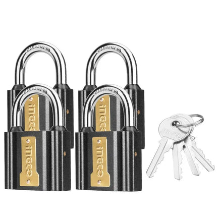 Ingco 4-Pieces Iron Padlock Set 38mm DIPLK4382