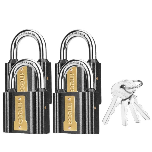 Ingco 4-Pieces Iron Padlock Set 38mm DIPLK4382