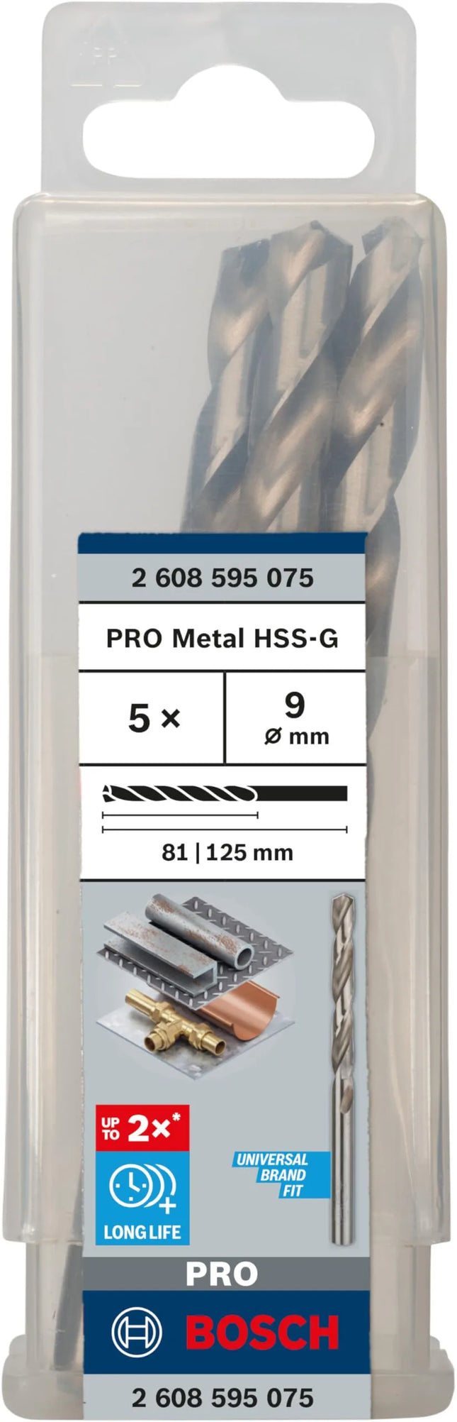 برينة دريل للمعدن HSS-G | 9x81x125mm - 5 قطع