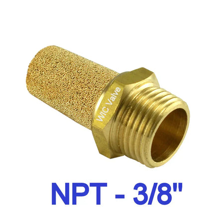 Brass Silencer Connector 3/8" NPT Pneumatic Exhaust Muffler Filter - Pack of 5
