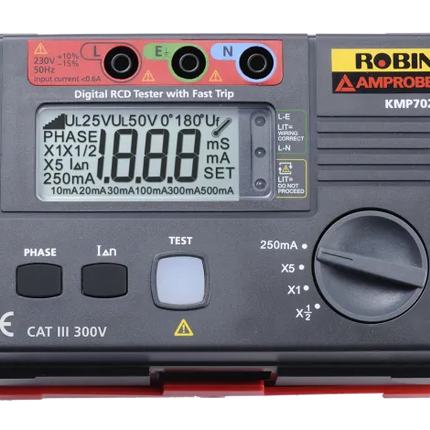 جهاز اختبار قواطع التيار المتبقي (RCD) بيها-أمبروب | KMP7020