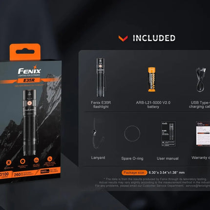 كشاف فينكس القابل لإعادة الشحن 3100 لومن | E35R