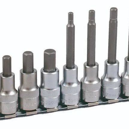 PROJAHN 1/2" socket bit set on clip rail, 11 pcs, hexagonal, 60 + 100mm