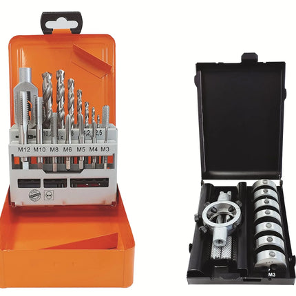 PROJAHN Thread Bundle 8-pcs + 15-pcs M3 - M12 HSS DIN 352 with Dies and Taps