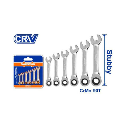 Wadfow WSP6406 Short Ratchet Spanner Set