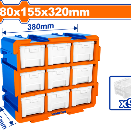 حافظة براغي مغلقة 3 طابق 9 قطعة | WTB8331