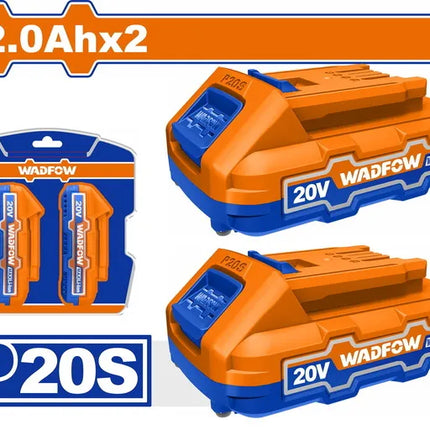 طقم بطاريتين وادفو ليثيوم أيون 20 فولت 2.0 أمبير | WOS240682