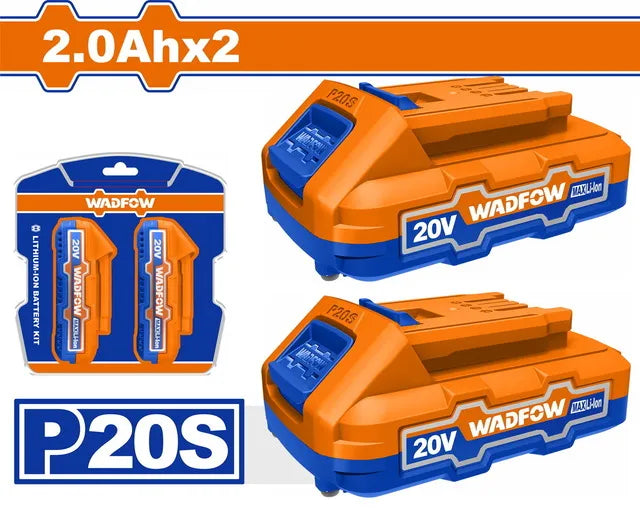 WADFOW 20V 2.0Ah Lithium-Ion Battery Pack Set of 2 | WOS240682