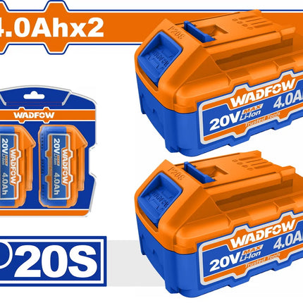 WADFOW 20V 4.0Ah Lithium-Ion Battery Pack Set of 2 | WOS240685
