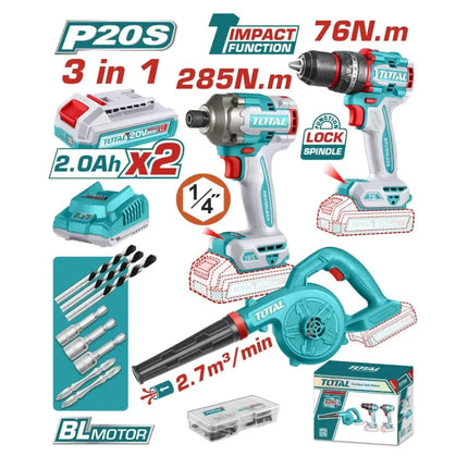 TOTAL Combo 3PCS Drill Blower Set