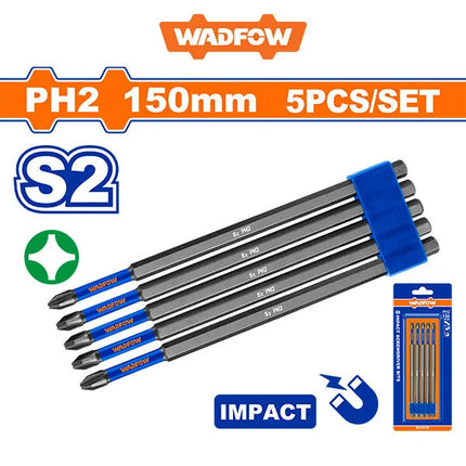 Wadfow Long PH2 Bit Set 5/1