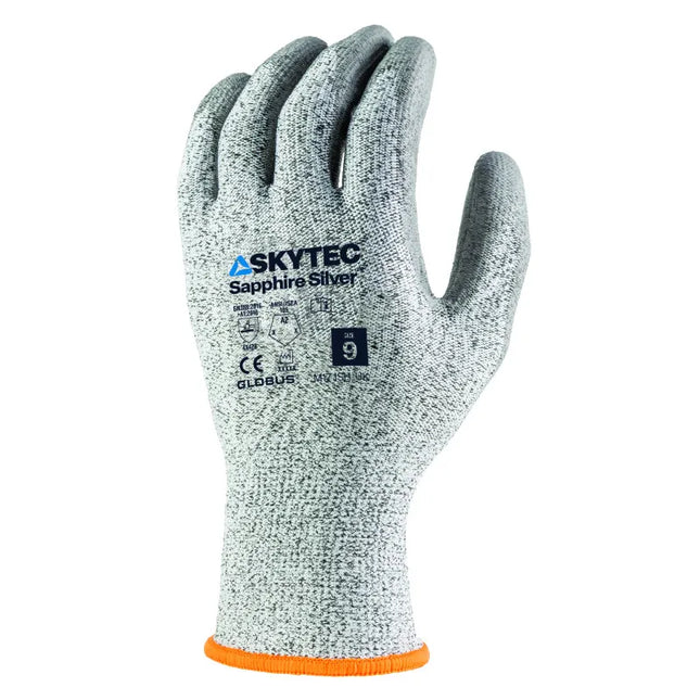 Skytec Sapphire Silver Cut Level B Grip Gloves 