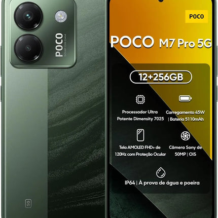 هاتف POCO M7 Pro 5G رام 12 جيجابايت وتخزين 256 جيجابايت