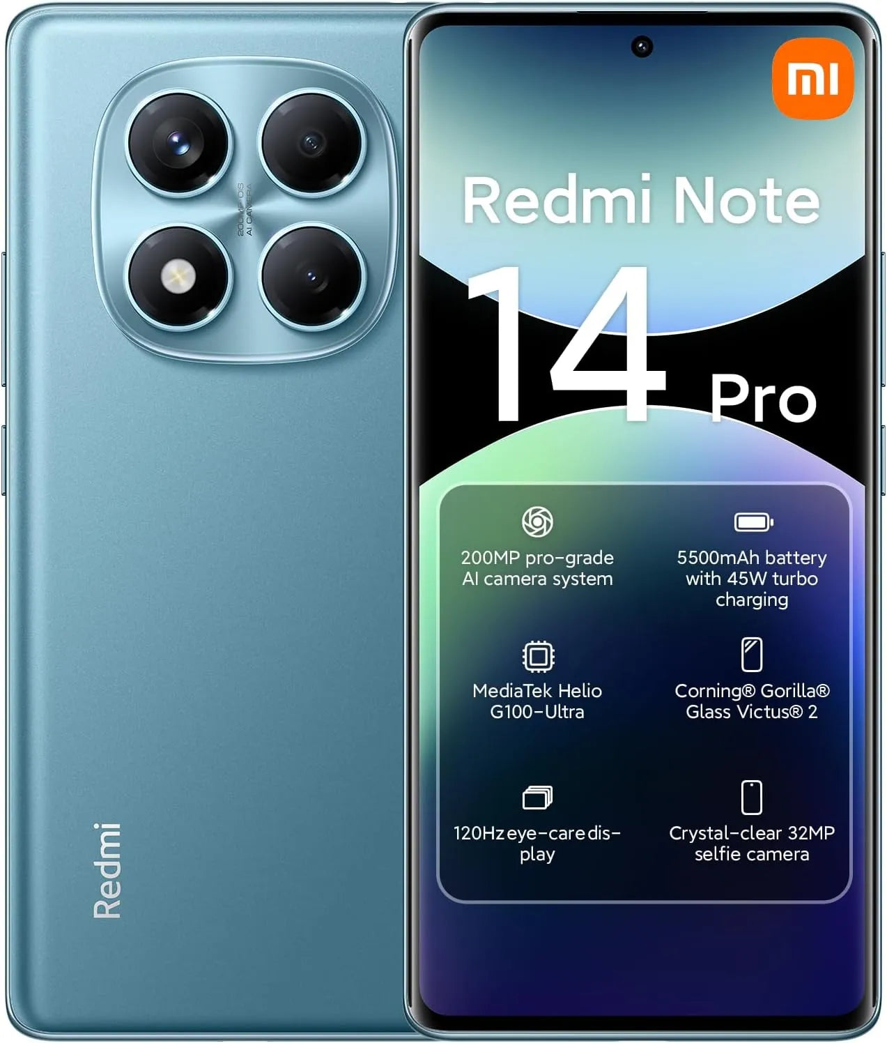 Buy Redmi Note 14 Pro Ocean Blue 8GB RAM 256GB ROM | toolmart.me