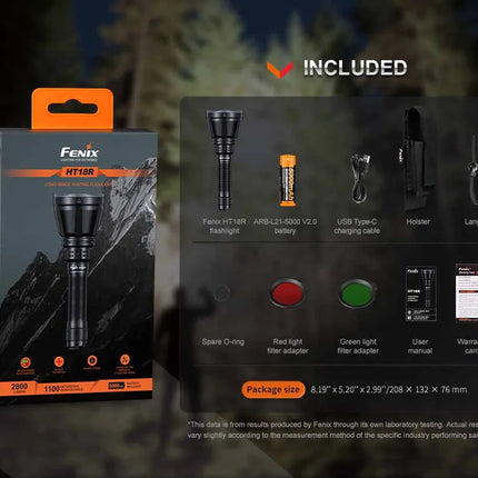 Fenix 2800 lumen Long Distance Flashlight | HT18R