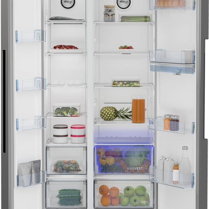 ثلاجة مع فريزر جانبي, 91 سم بيكو | GN163320DXP