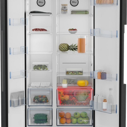 ثلاجة مع فريزر جانبي, 91 سم | GN164022XBR