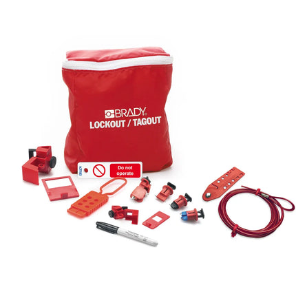 مجموعة برادي لعزل الكهرباء مع بطاقات تحذير إنجليزية | LK-ELEC-EN