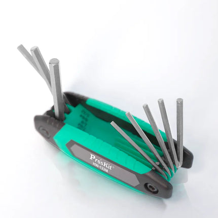 طقم النكي سداسية قابلة للطي متري 8 قطع 1.5-8 ملم بروسكيت | HW122M