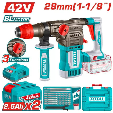 دريل همر شحن 42 فولت 4.5 جول + 2 بطارية 2.5 أمبير | TRHLI422882