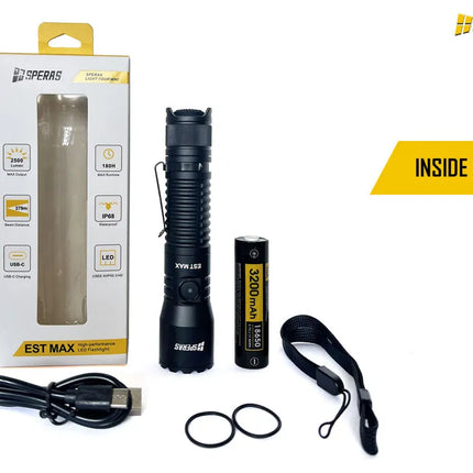 Speras 2500lm Tactical Flashlight | EST Max