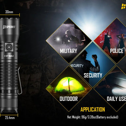 Speras 2500lm Tactical Flashlight | EST Max