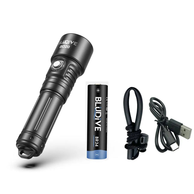 Speras BluDive 1200 Lumens 150m Waterproof Recreational Dive Flashlight with Side Button | BD20