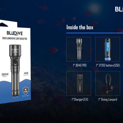 كشاف الغوص سبيراس BluDive بقدرة 3000 لومن ومقاوم للماء | BD40 Pro