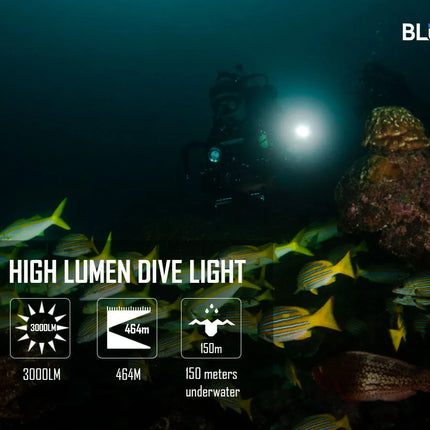 كشاف الغوص سبيراس BluDive بقدرة 3000 لومن ومقاوم للماء | BD40 Pro