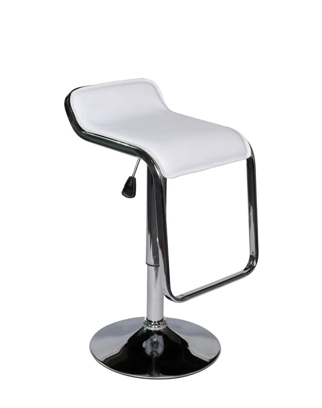 HIGHMOON Flow Stool Chair | Chrome Base Adjustable Bar Stool with Synthetic Leather Seat