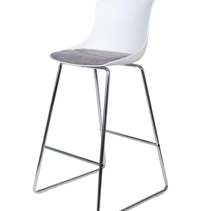 HIGHMOON Palm High Stool Chair | Fabric Seat with Chrome Base for High Tables